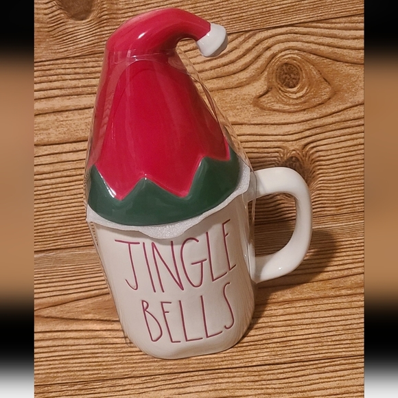 RAE DUNN JINGLE BELLS Holiday Mug and topper - Picture 4 of 4